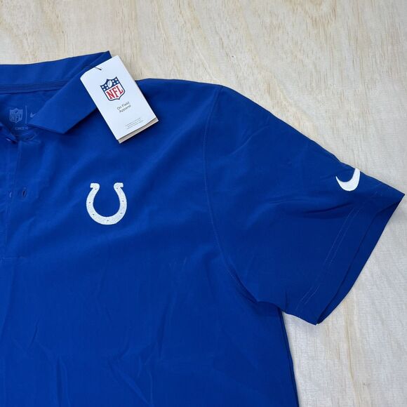 NEW LG Indianapolis Colts Nike 2024/25 Sideline Performance Polo Shirt Blue - Picture 2 of 12